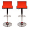 Orangefarbene Barhocker / K&uuml;chenhocker Design WAVE - Satz von 2