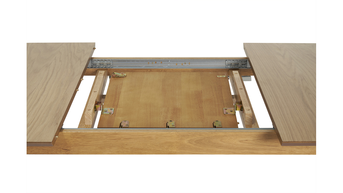 Rechteckiger ausziehbarer Esstisch aus hellem Eichenholz B180-220 cm EGO