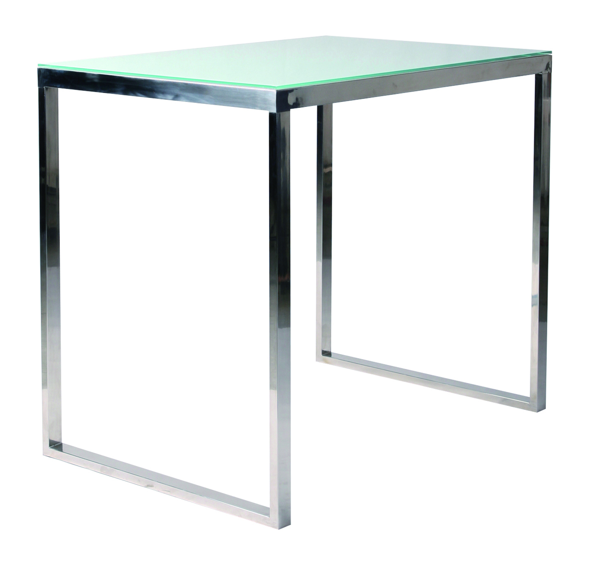 Rechteckiger Bartisch / Hochtisch 120cm INOLA aus Edelstahl und geh&auml;rtetem Glas