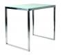 Rechteckiger Bartisch / Hochtisch 120cm INOLA aus Edelstahl und geh&auml;rtetem Glas