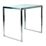 Rechteckiger Bartisch / Hochtisch 120cm INOLA aus Edelstahl und geh&auml;rtetem Glas image pub1