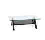 Rechteckiger  Design Salontisch  / Couchtisch BAILEY - Farbe Wenge - Platte aus geh&auml;rtetem Glas