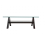 Rechteckiger  Design Salontisch  / Couchtisch BAILEY - Farbe Wenge - Platte aus geh&auml;rtetem Glas