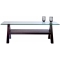 Rechteckiger  Design Salontisch  / Couchtisch BAILEY - Farbe Wenge - Platte aus geh&auml;rtetem Glas