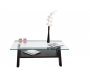 Rechteckiger  Design Salontisch  / Couchtisch BAILEY - Farbe Wenge - Platte aus geh&auml;rtetem Glas