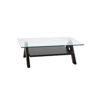 Rechteckiger  Design Salontisch  / Couchtisch BAILEY - Farbe Wenge - Platte aus geh&auml;rtetem Glas image pub1