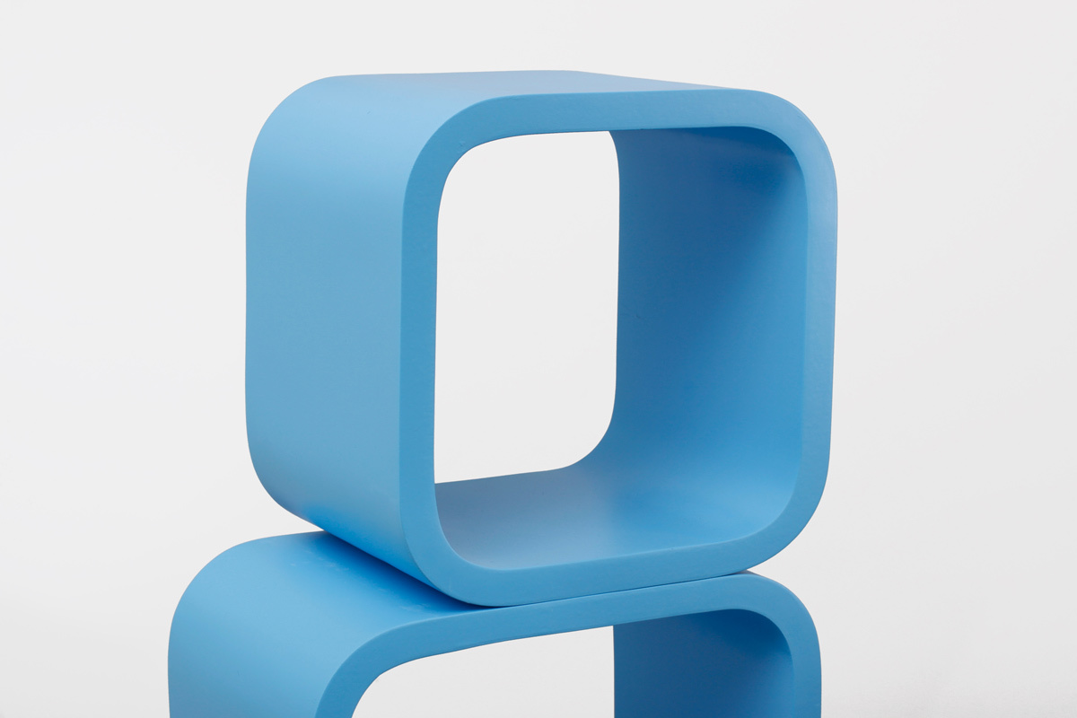 Rechteckiges Regal POP - blau - Satz von 4