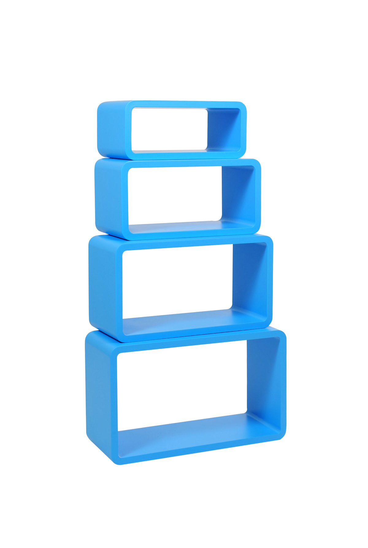 Rechteckiges Regal POP - blau - Satz von 4 