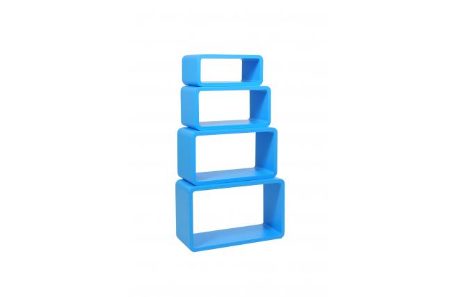Rechteckiges Regal POP - blau - Satz von 4 