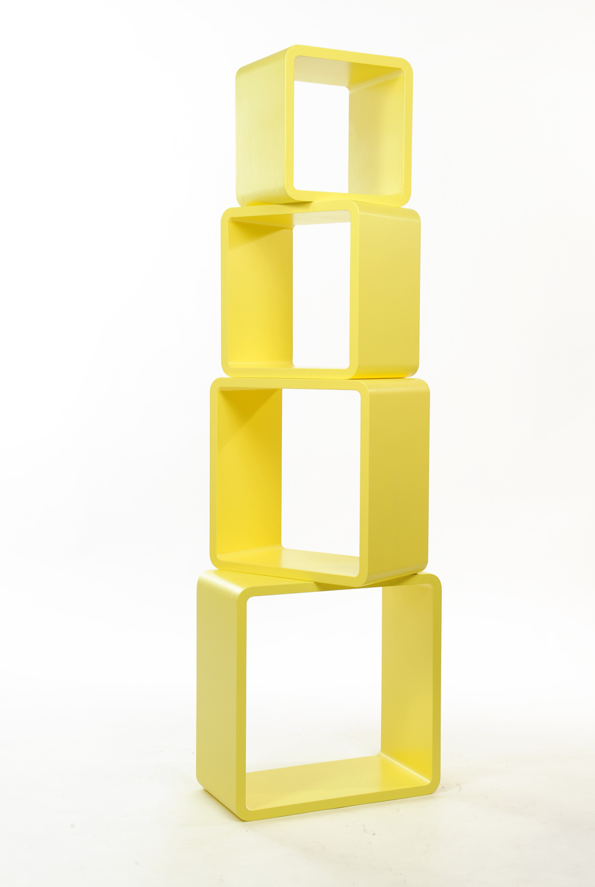 Rechteckiges Regal POP - gelb - Satz von 4 