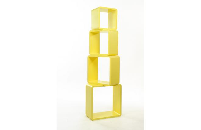 Rechteckiges Regal POP - gelb - Satz von 4 