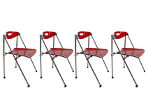 Rote Design-Klappst&uuml;hle JULIE - Satz von 4