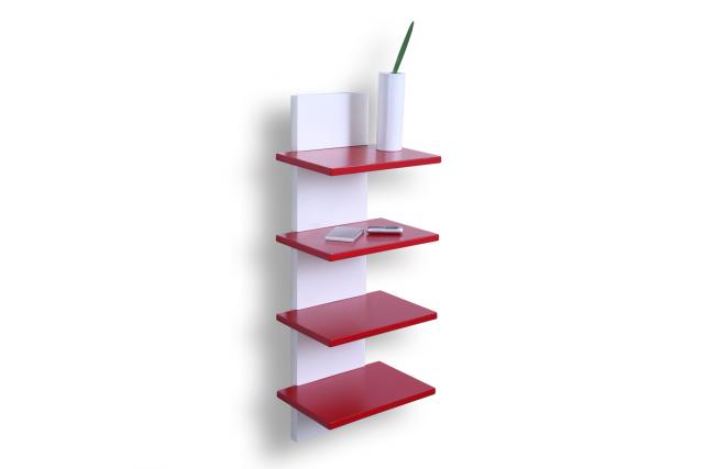 Rotes Designer Wandregal GRAZZIA