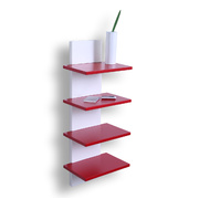 Rotes Designer Wandregal GRAZZIA