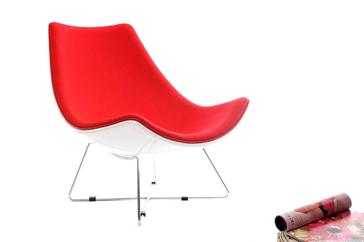 Rotweisser Sessel HELIO