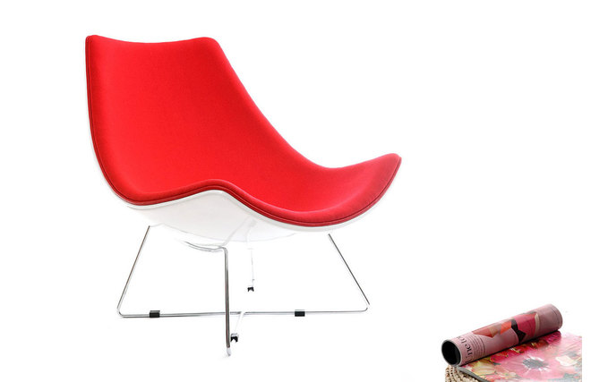 Rotweisser Sessel HELIO