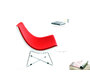 Rotweisser Sessel HELIO