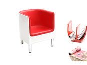 Rotweisser Sessel MIKY