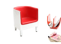 Rotweisser Sessel MIKY