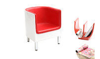 Rotweisser Sessel MIKY