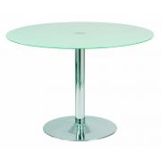 Runder Esszimmertisch / K&uuml;chentisch JANIS 110 cm aus Stahl und geh&auml;rtetem Glas image 1