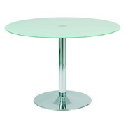 Runder Esszimmertisch / K&uuml;chentisch JANIS 110 cm aus Stahl und geh&auml;rtetem Glas image pub1
