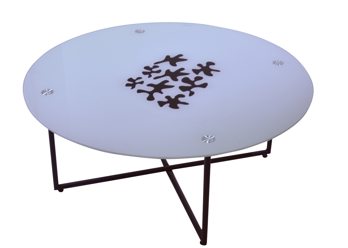 Runder Salontisch / Couchtisch FLOWER - wei&szlig;