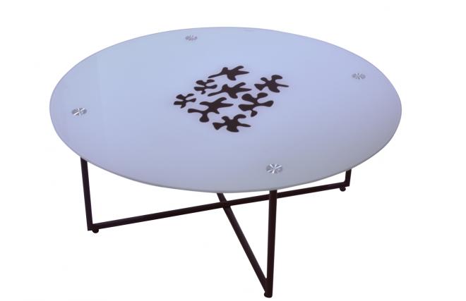 Runder Salontisch / Couchtisch FLOWER - wei&szlig;