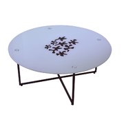 Runder Salontisch / Couchtisch FLOWER - wei&szlig; image pub1