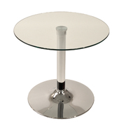 Runder Tisch aus Glas und Chrommetall Eddie image 1