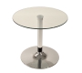 Runder Tisch aus Glas und Chrommetall Eddie