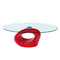 Salontisch / Couchtisch RONDELLA aus Glas und ABS - Kolorit rot