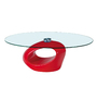 Salontisch / Couchtisch RONDELLA aus Glas und ABS - Kolorit rot