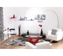 Salontisch / Couchtisch RONDELLA aus Glas und ABS - Kolorit rot