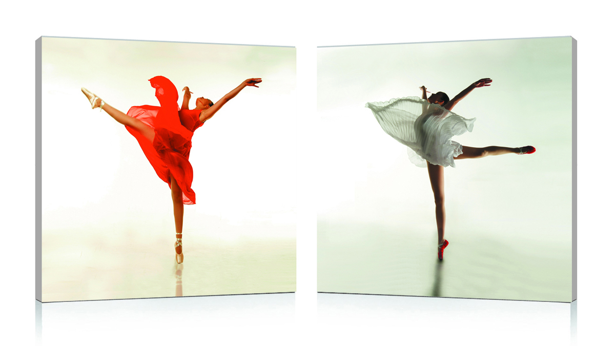 Satz von 2 Design Gem&auml;lden DANCER