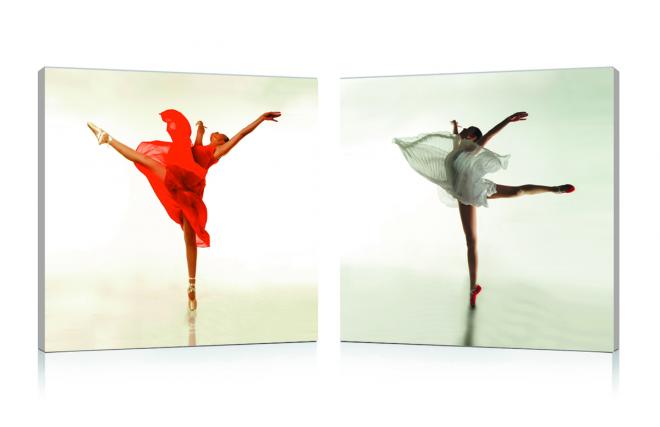 Satz von 2 Design Gem&auml;lden DANCER