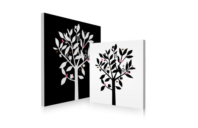 Satz von 2 Design Gem&auml;lden NATURA