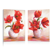 Satz von 2 Design Gem&auml;lden POPPIES image pub1