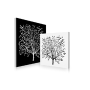 Satz von 2 Design Gem&auml;lden SPRING - Kolorits : schwarz und wei&szlig; image pub1