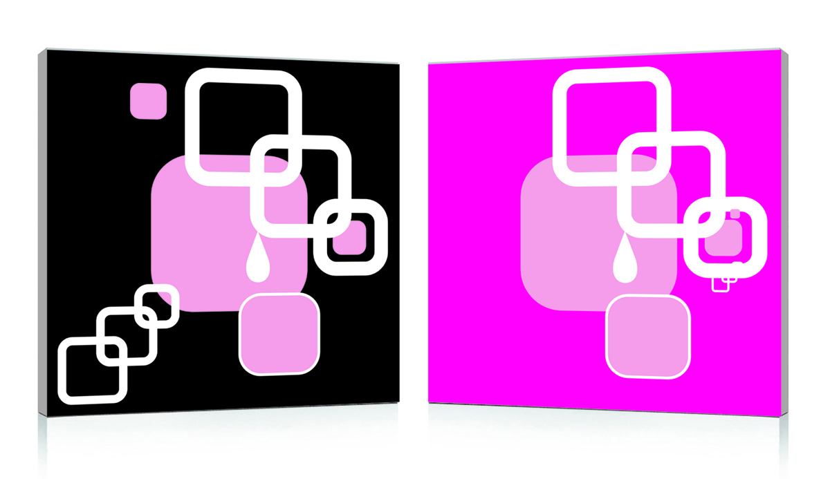 Satz von 2 Design Gem&auml;lden SQUARES