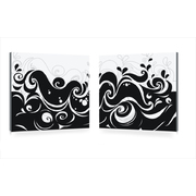 Satz von 2 Design Gem&auml;lden VAGUES