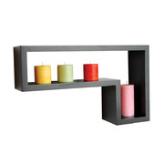 Satz von 2 schwarzen Wandregalen Fulton L image pub1