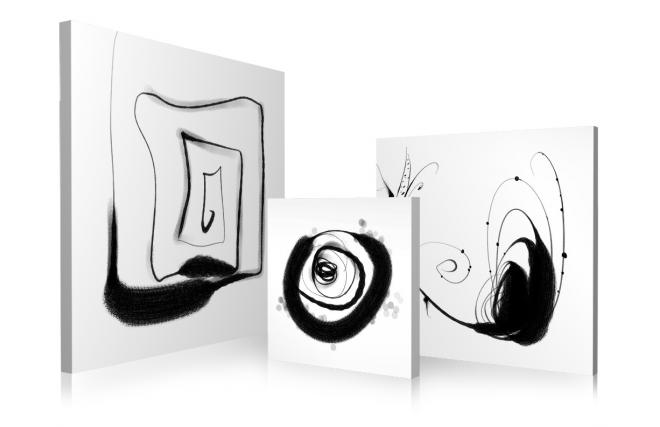 Satz von 3 Design Gem&auml;lden GRAPHIC