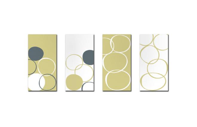 Satz von 4 Design Gem&auml;lden BUBBLES