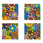 Satz von 4 Design Gem&auml;lden FULL FLOWERS image pub1