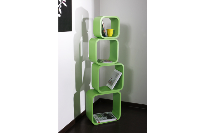 Satz von 4 viereckigen Regalen POP - Farbe :gr&uuml;n