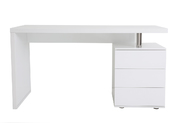 Schreibtisch CALIX design lackiert weiss 3 Schubladen