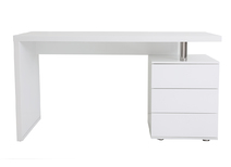 Schreibtisch CALIX design lackiert weiss 3 Schubladen