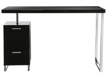 Schreibtisch LEXI design schwarz lackiert  2 Schubladen