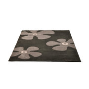 Schwarz-grauer Teppich MARGUERITE mit G&auml;nsebl&uuml;mchenmuster image pub1